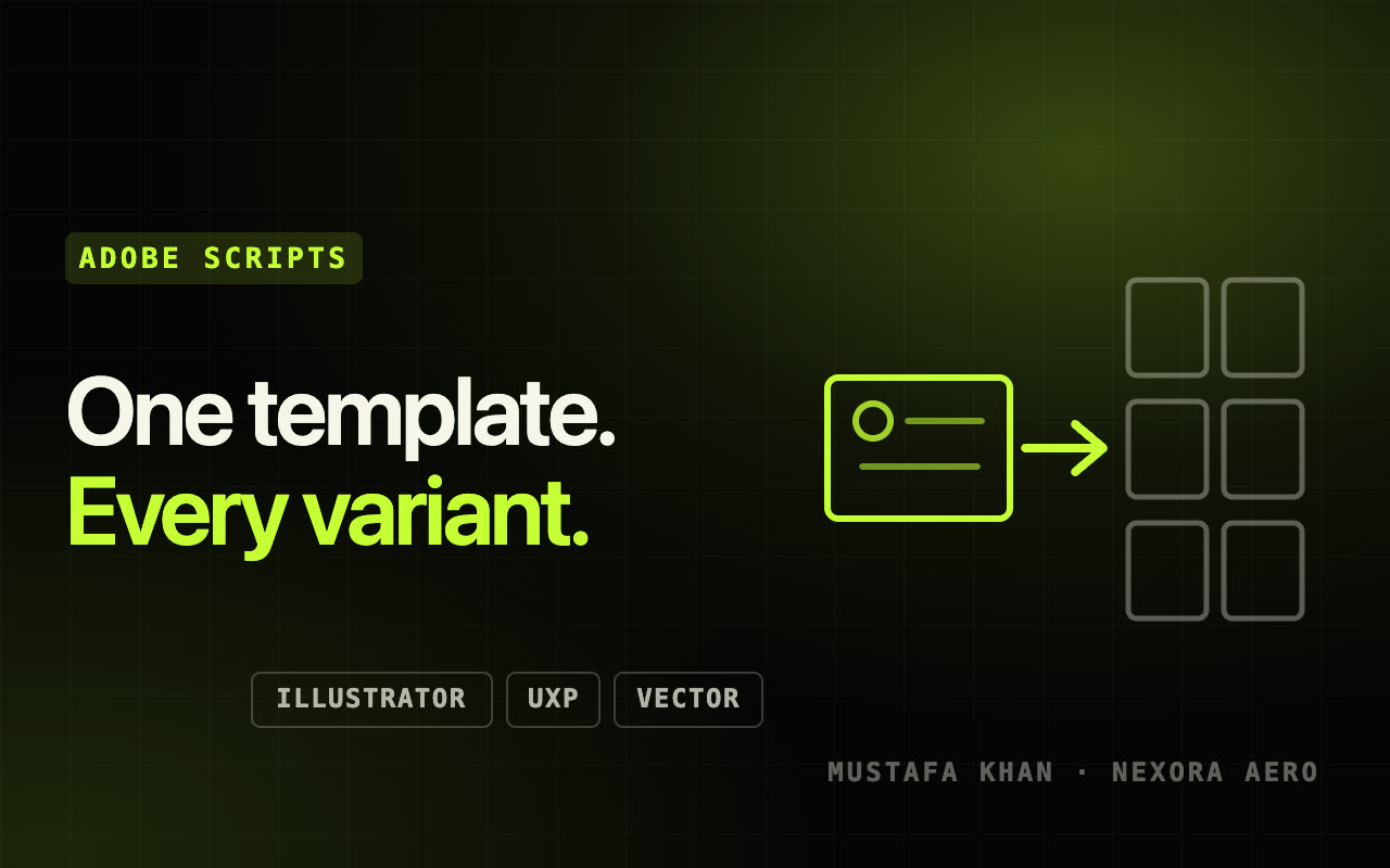 Create an Illustrator UXP/JSX script for vector data-merge — Adobe Scripts service by Mustafa Khan on Nexora Aero