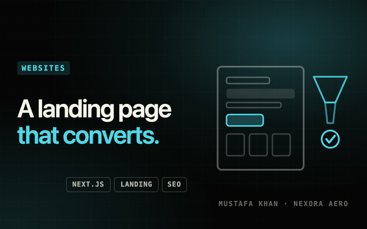 Build a high-conversion landing page in Next.js — Websites & Web Apps service by Mustafa Khan on Nexora Aero