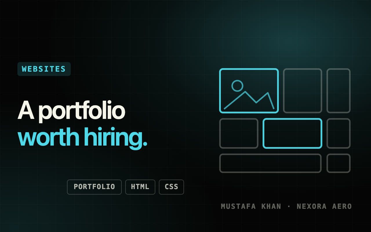 Design and code a personal portfolio website — Websites & Web Apps service by Mustafa Khan on Nexora Aero