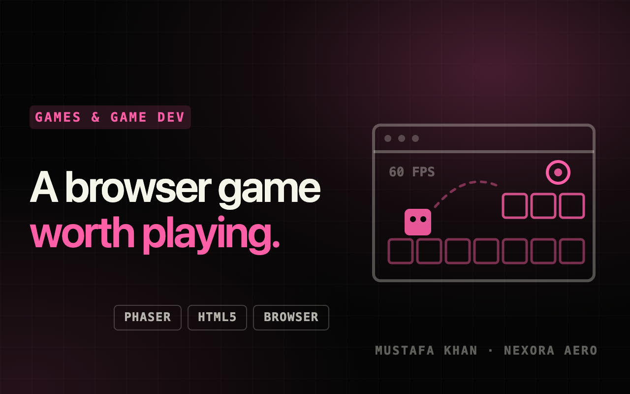 Build a polished HTML5 browser game with Phaser — Games & Game Dev service by Mustafa Khan on Nexora Aero