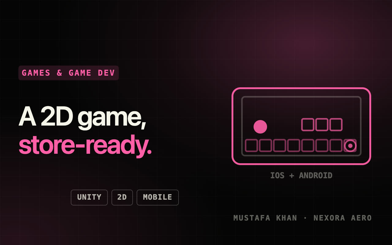 Build a Unity 2D mobile game (iOS + Android) — Games & Game Dev service by Mustafa Khan on Nexora Aero